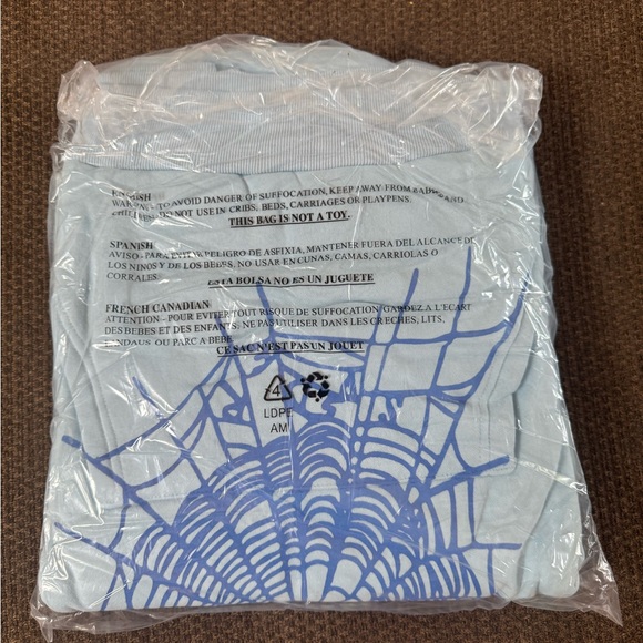 Sp5der hoodie web sky blue medium